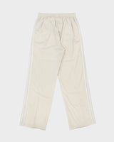 Adidas Originals Women's Cream Satin Pleated Zip Front Baggy Fit Wide Leg Firebird Tracksuit Bottoms - M
