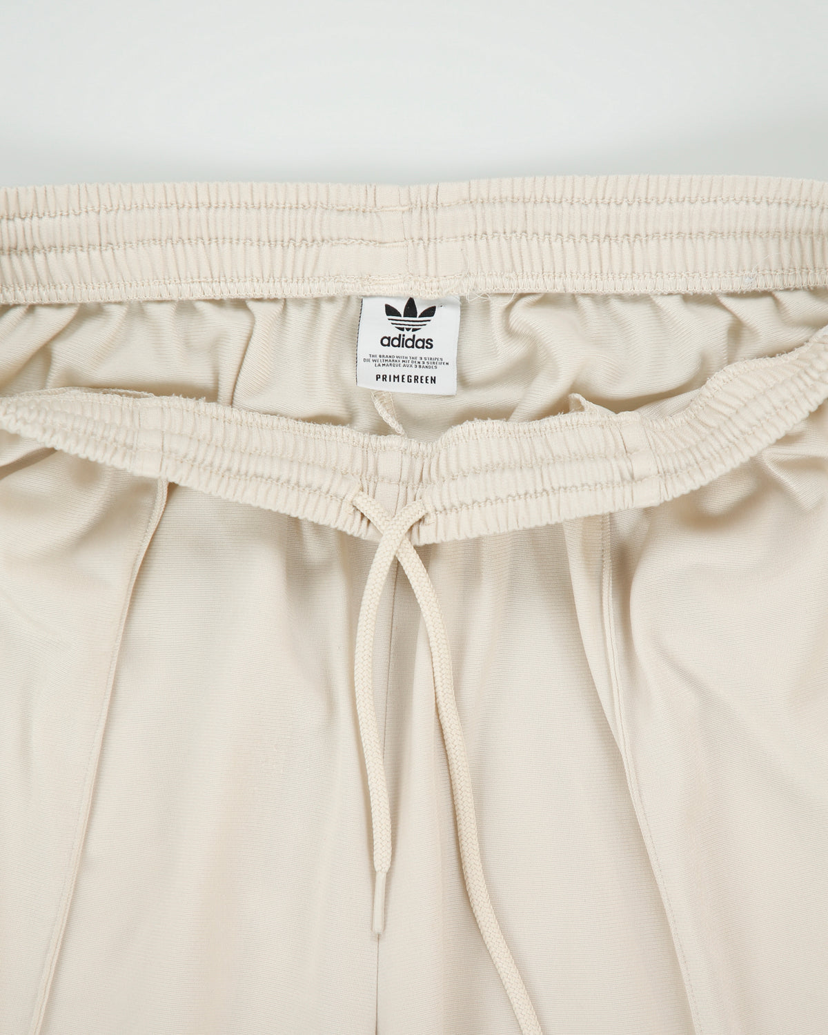 Adidas Originals Women's Cream Satin Pleated Zip Front Baggy Fit Wide Leg Firebird Tracksuit Bottoms - M