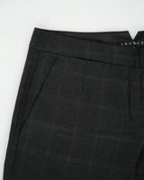 Vintage Y2K 00s Theory Women's Low Rise Pure Wool Windowpane Check Pleated Bootcut Made In USA Suit Trousers - W32 L34