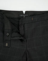 Vintage Y2K 00s Theory Women's Low Rise Pure Wool Windowpane Check Pleated Bootcut Made In USA Suit Trousers - W32 L34