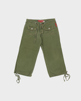 Vintage Y2K 00s Hot Kiss Women's Khaki Low Rise Patch Pocket Relaxed Fit Denim Capri Trousers - W29 L22