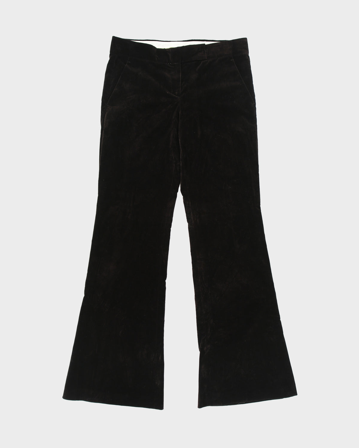 Vintage Y2K 00s Theory Women's Low Rise Velvet Made In USA Flared Trousers - W32 L33