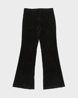 Vintage Y2K 00s Theory Women's Low Rise Velvet Made In USA Flared Trousers - W32 L33