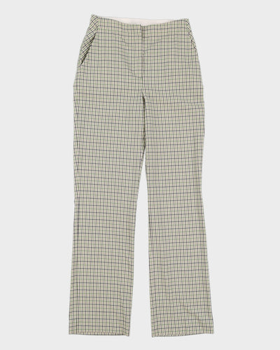 Green And White Checked Trousers - W26 L31