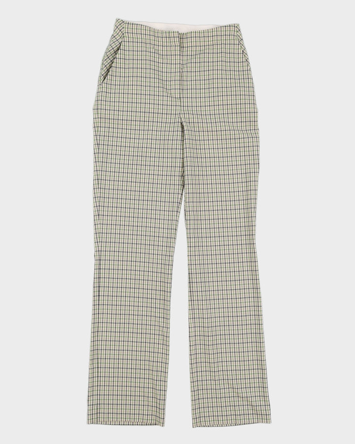 Green And White Checked Trousers - W26 L31
