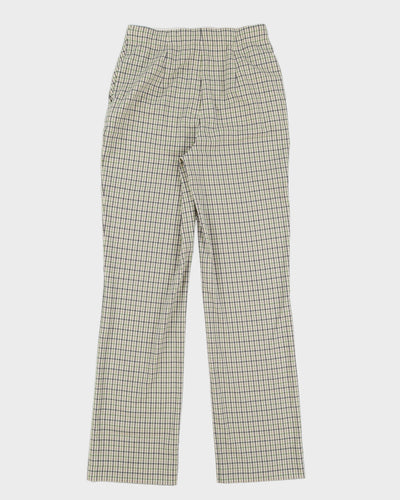 Green And White Checked Trousers - W26 L31
