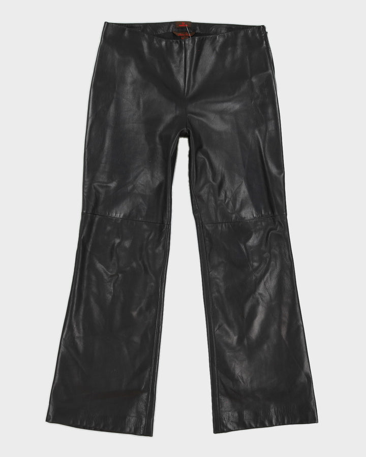 Vintage 90s Danier Black Leather Trousers - W30 L29