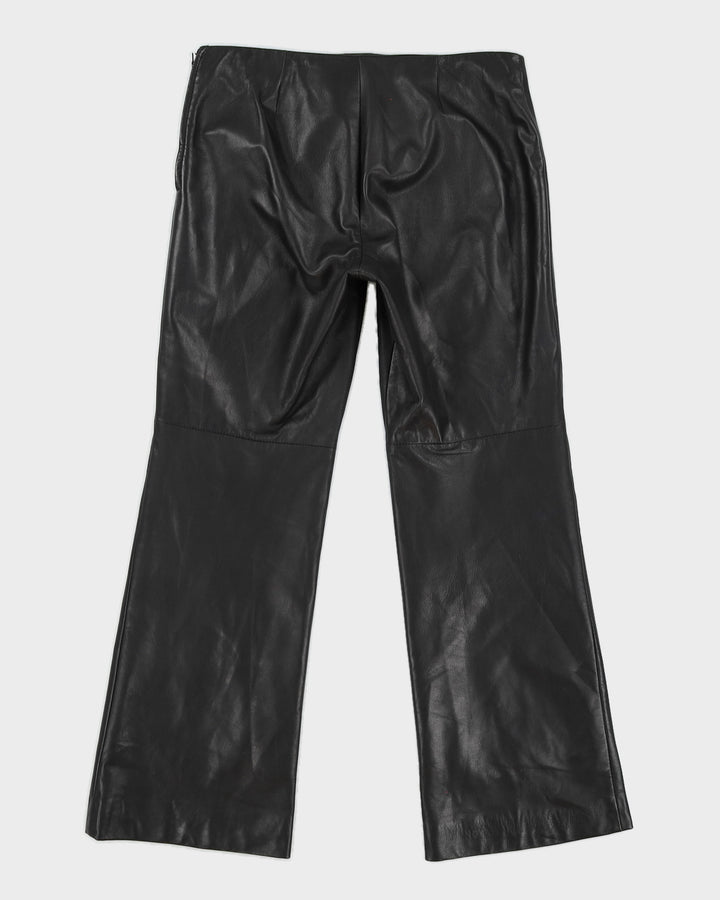 Vintage 90s Danier Black Leather Trousers - W30 L29