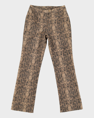 Vintage 90s Star CCC Brown Reptile Print Trousers - W28