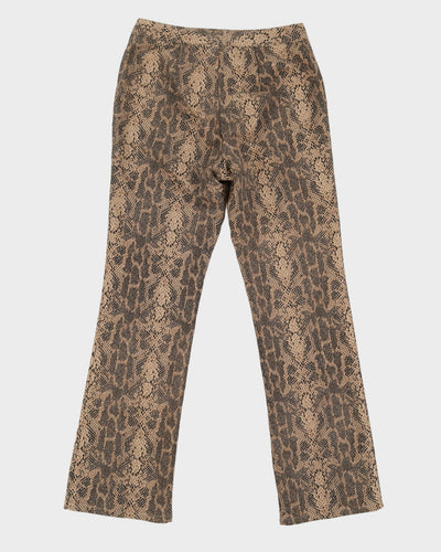 Vintage 90s Star CCC Brown Reptile Print Trousers - W28