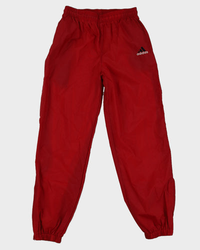 Vintage 90s Adidas Maroon Nylon Tracksuit Bottoms - W30