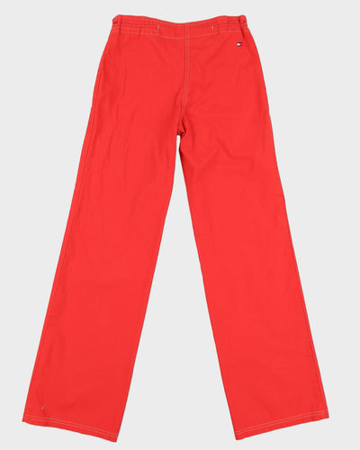 Y2K 00s Tommy Hilfiger Red Toggle Waistband Trousers - S