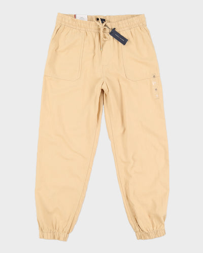 Tommy Hilfiger Beige Cotton + Linen Trousers - M