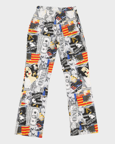 Vintage 90s O'Lala USA Print Trousers - W30