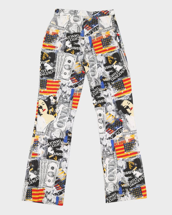 Vintage 90s O'Lala USA Print Trousers - W30