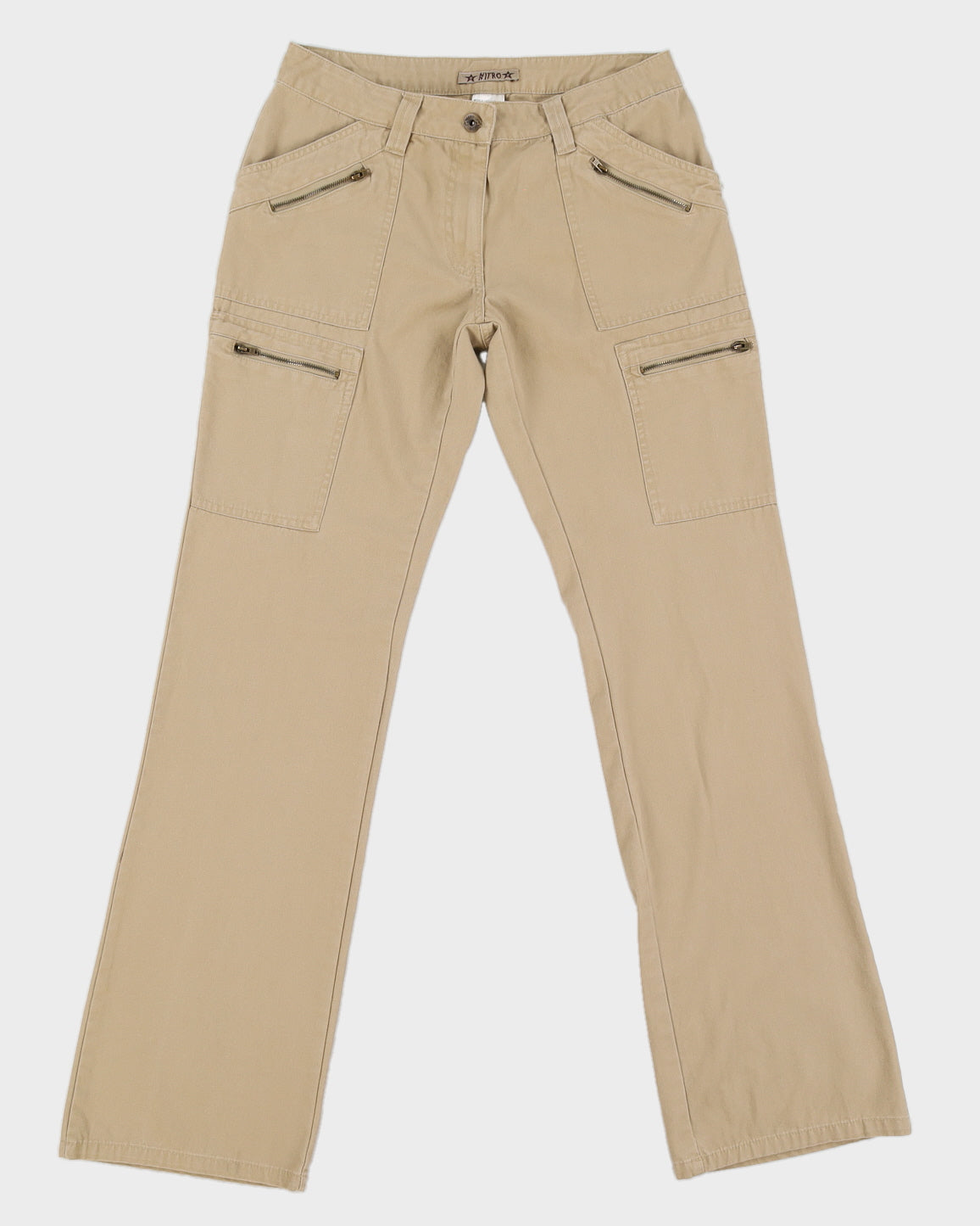 Y2K Beige Cargo Trousers - M