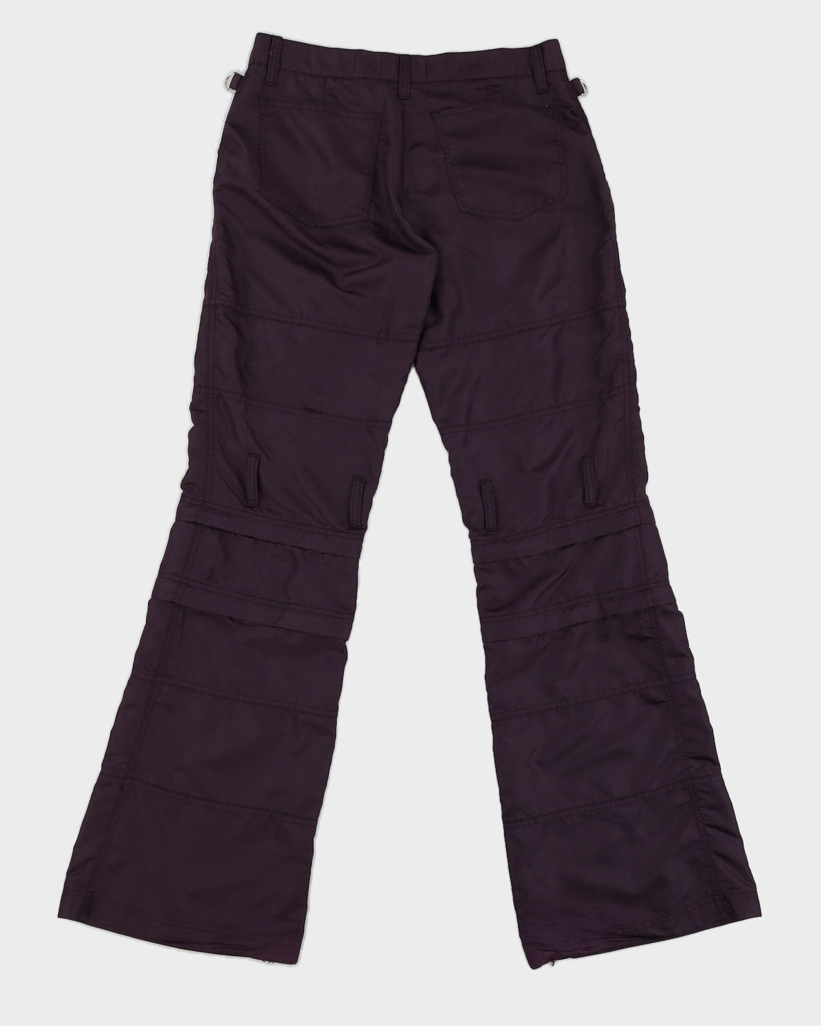Y2K 00s Purple Nylon Tear Off Raver Trousers - S