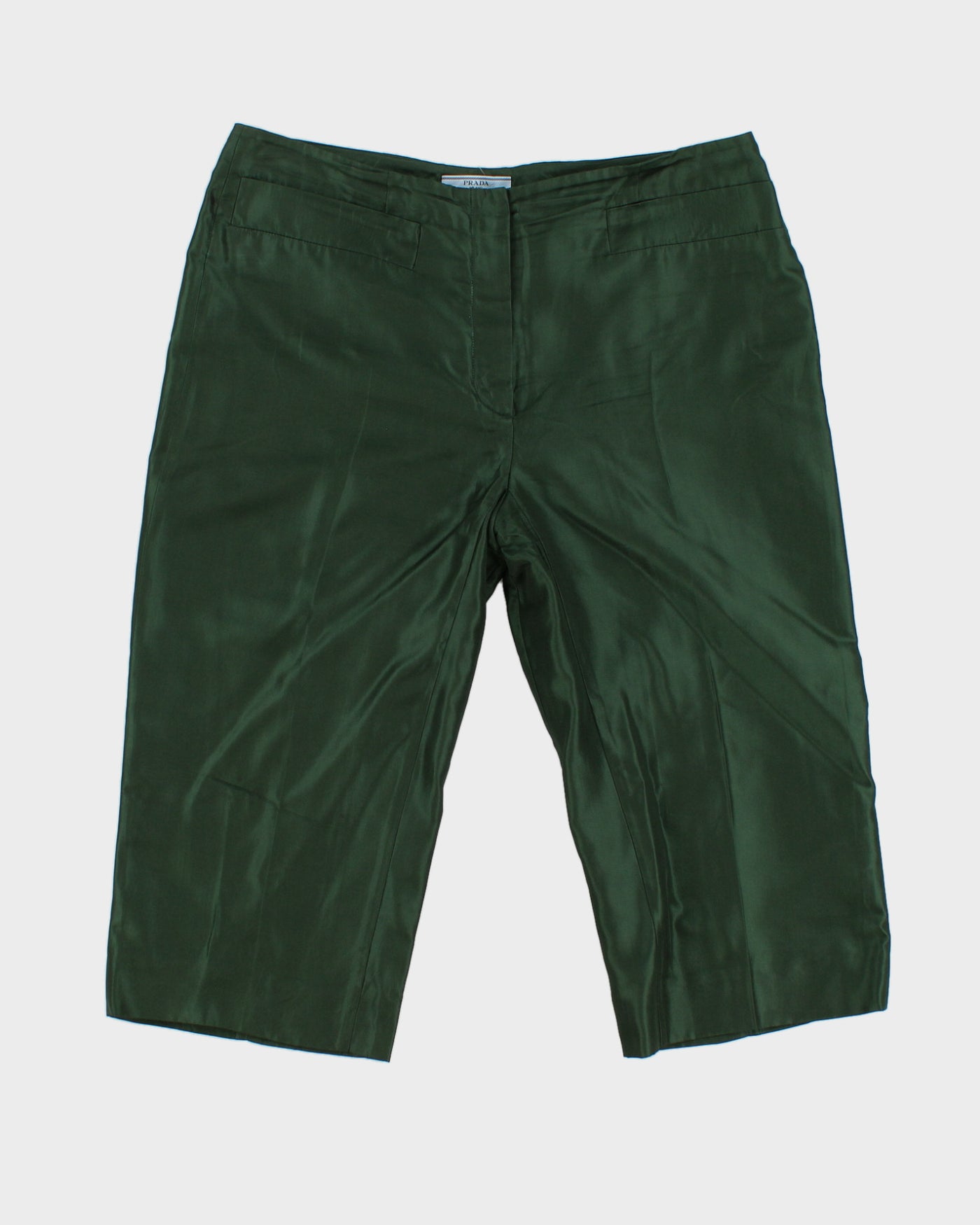 Prada Green Silk Capris Pants - W34