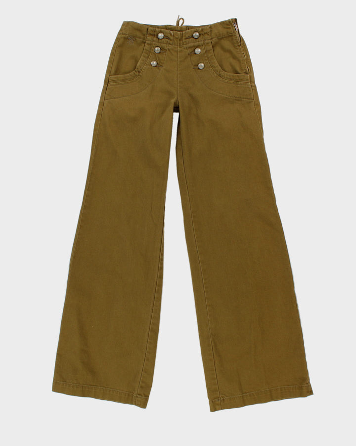 French Connection Green Wide Leg Trousers - XS