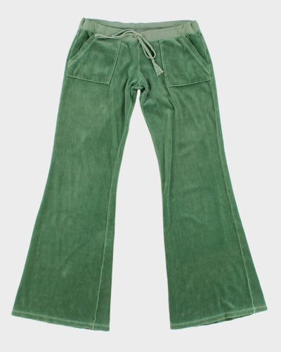 Y2K 00s Juicy Couture Green Velour Tracksuit Bottoms - W36 L33
