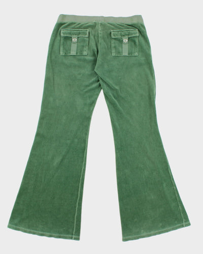 Y2K 00s Juicy Couture Green Velour Tracksuit Bottoms - W36 L33