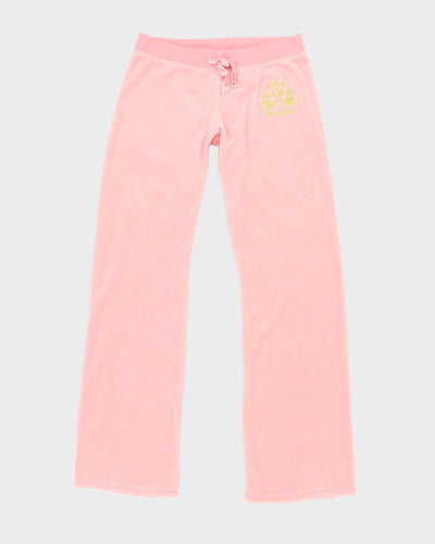 Y2K 00s Juicy Couture Pink Velour Tracksuit Bottoms - W34 L34