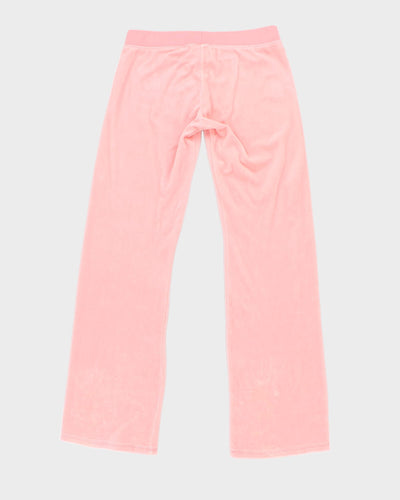 Y2K 00s Juicy Couture Pink Velour Tracksuit Bottoms - W34 L34