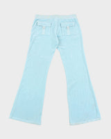 Y2K 00s Juicy Couture Blue Velour Tracksuit Bottoms - W36 L33