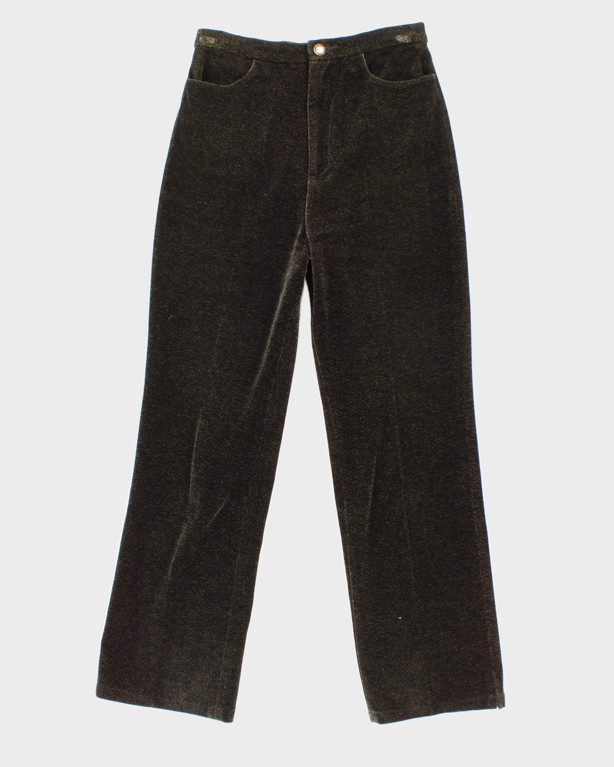 Vintage Green Velour Trousers - W28 L27