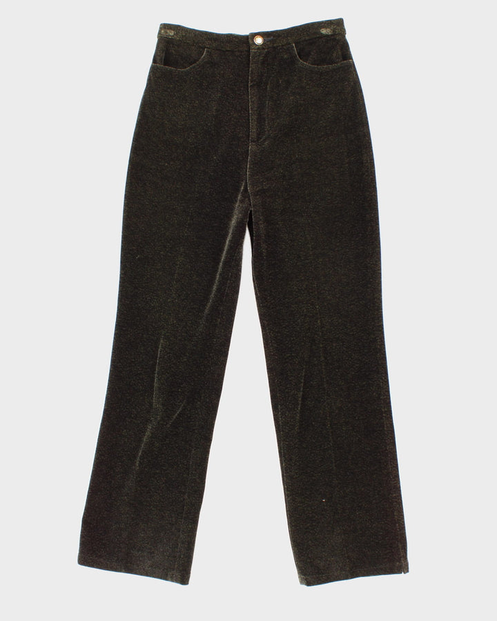 Vintage Green Velour Trousers - W28 L27