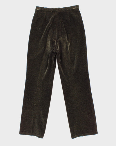 Vintage Green Velour Trousers - W28 L27