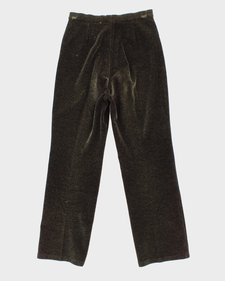 Vintage Green Velour Trousers - W28 L27
