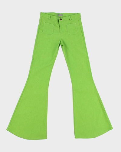 Retro 70s Style Naf Naf Flared Green Trousers - W30 L32