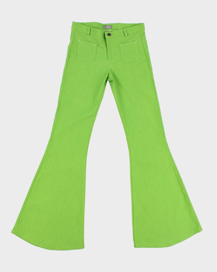 Retro 70s Style Naf Naf Flared Green Trousers - W30 L32