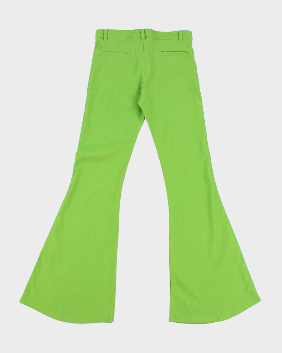 Retro 70s Style Naf Naf Flared Green Trousers - W30 L32