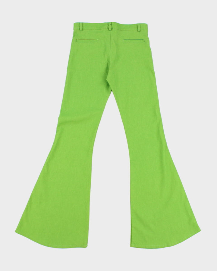 Retro 70s Style Naf Naf Flared Green Trousers - W30 L32