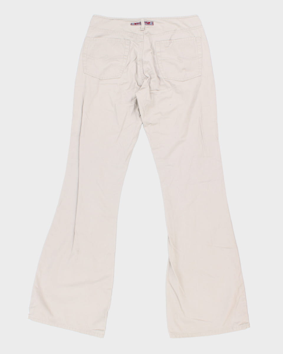 Vintage 90s Silver Cream Trousers - W32 L36