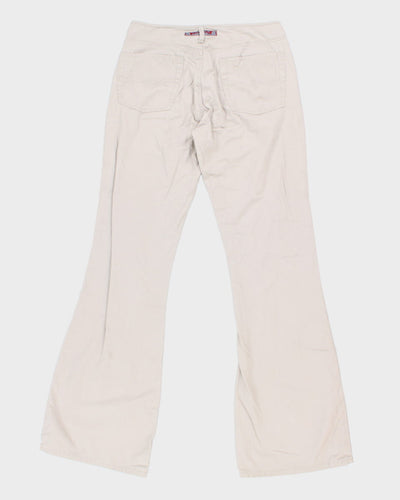 Vintage 90s Silver Cream Trousers - W32 L36