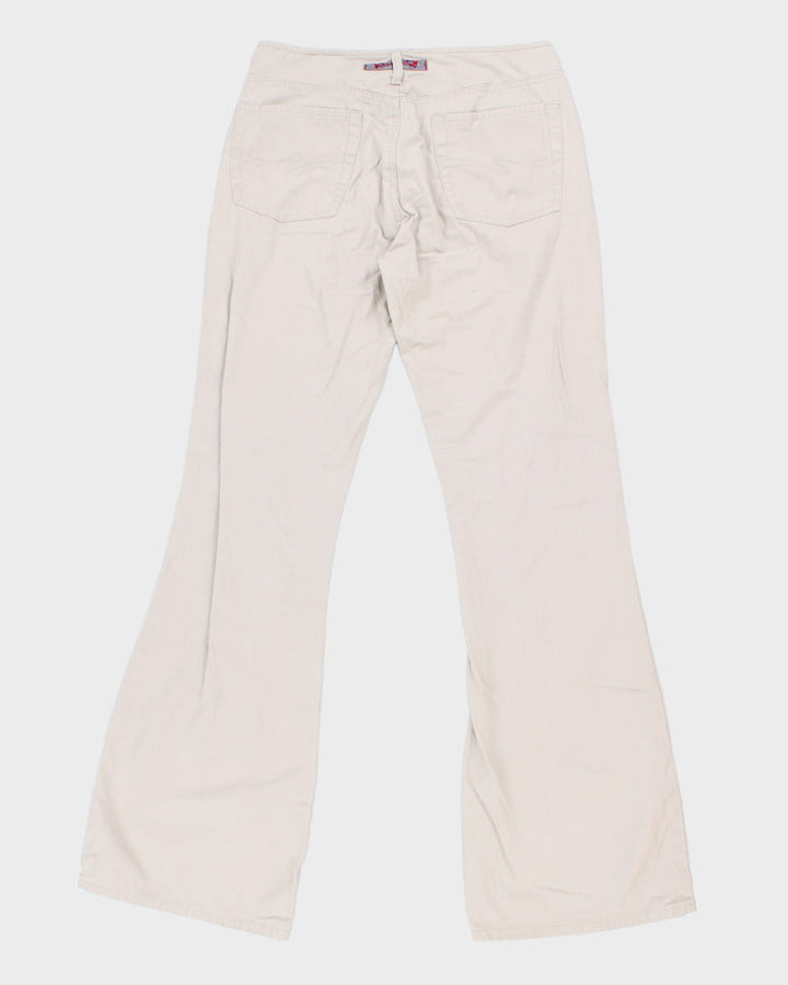 Vintage 90s Silver Cream Trousers - W32 L36
