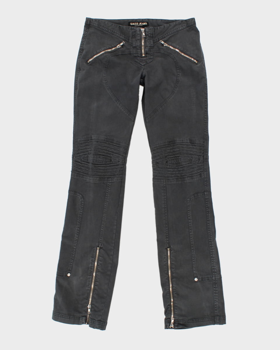 Y2K 00s Guess Zip Detailed Trousers - W32 L34