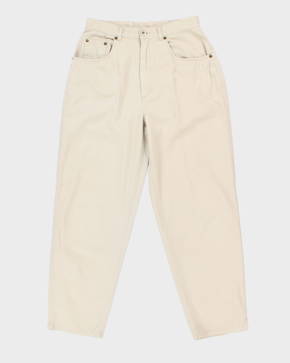Vintage 90s Cotton Ginny Cream Trousers - W30 L28