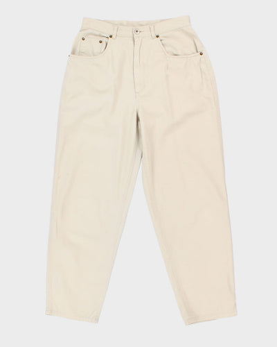 Vintage 90s Cotton Ginny Cream Trousers - W30 L28
