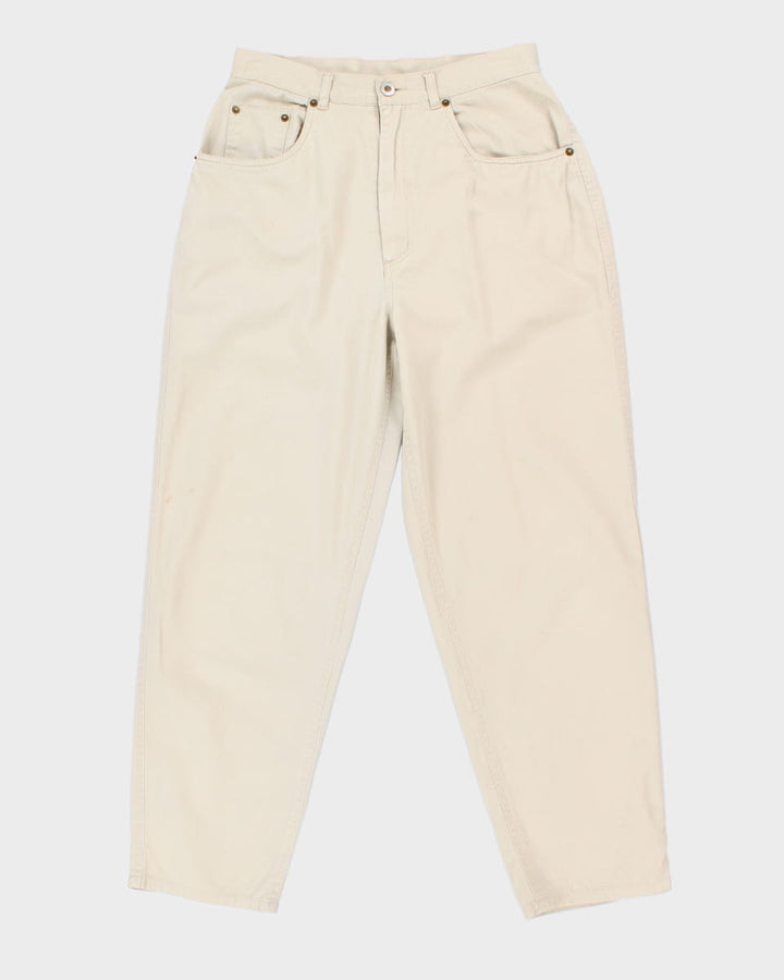 Vintage 90s Cotton Ginny Cream Trousers - W30 L28