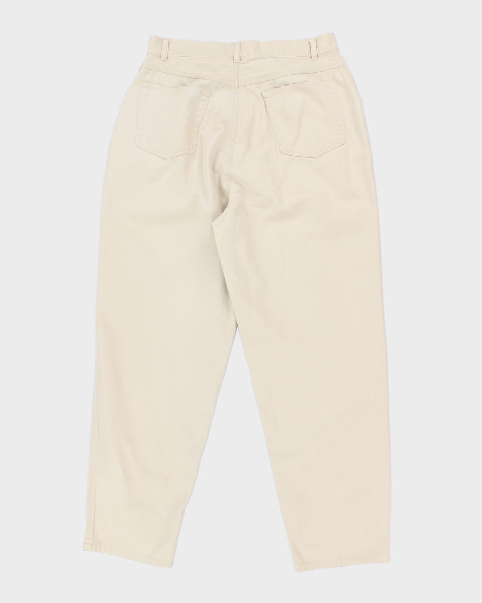 Vintage 90s Cotton Ginny Cream Trousers - W30 L28