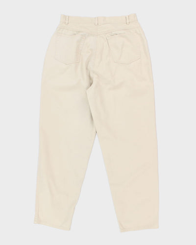 Vintage 90s Cotton Ginny Cream Trousers - W30 L28
