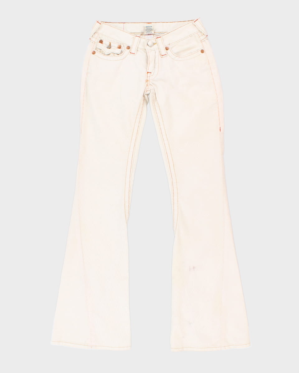 Women's True Religion Cream Cord Flare Trousers W:29