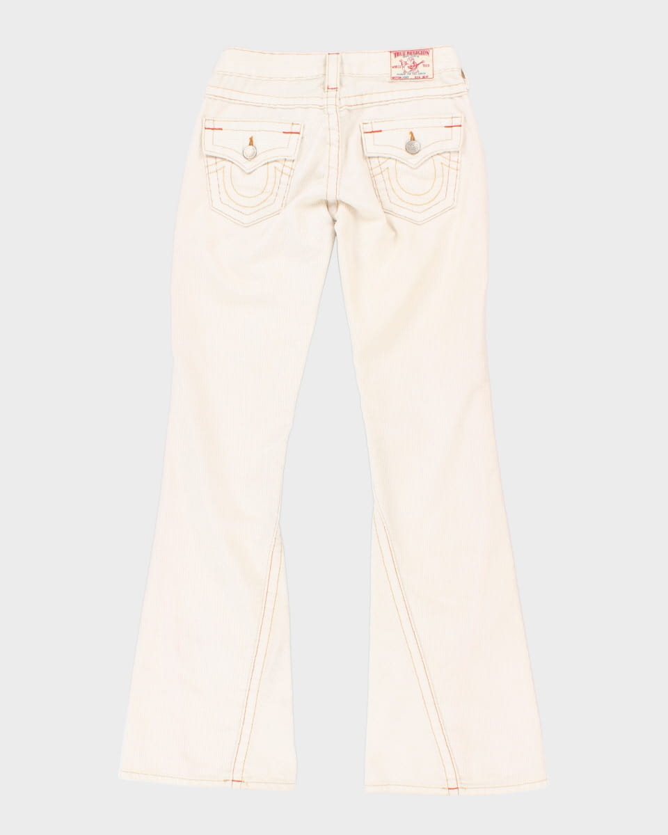Women's True Religion Cream Cord Flare Trousers W:29