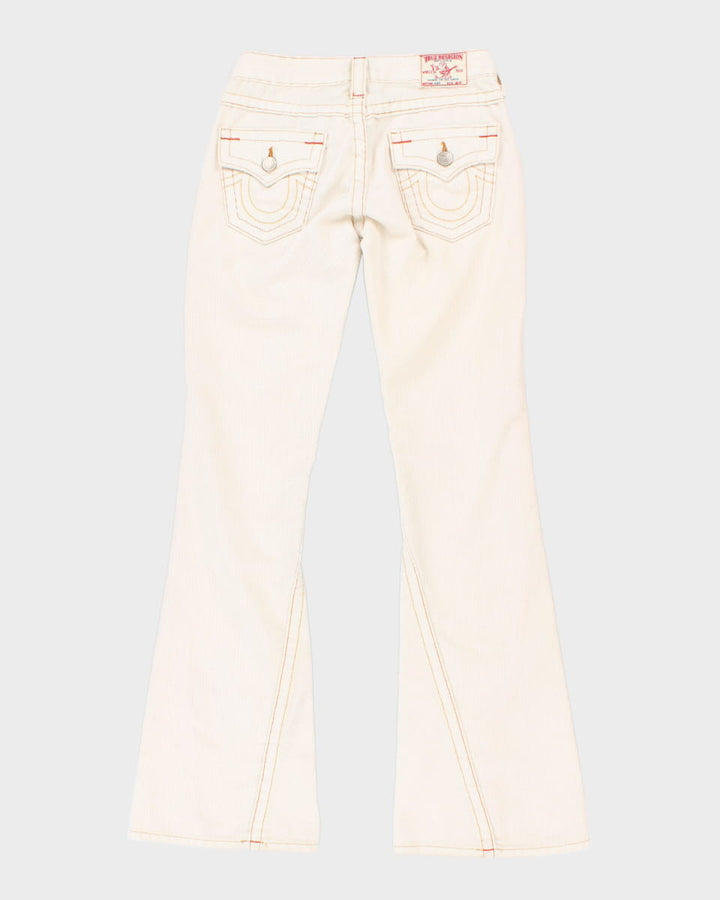 Women's True Religion Cream Cord Flare Trousers W:29