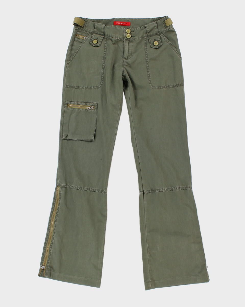 Y2K 00's Miss Sixty Women's Green Cargo Trousers - W31