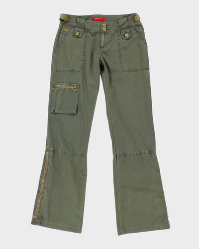 Y2K 00's Miss Sixty Women's Green Cargo Trousers - W31